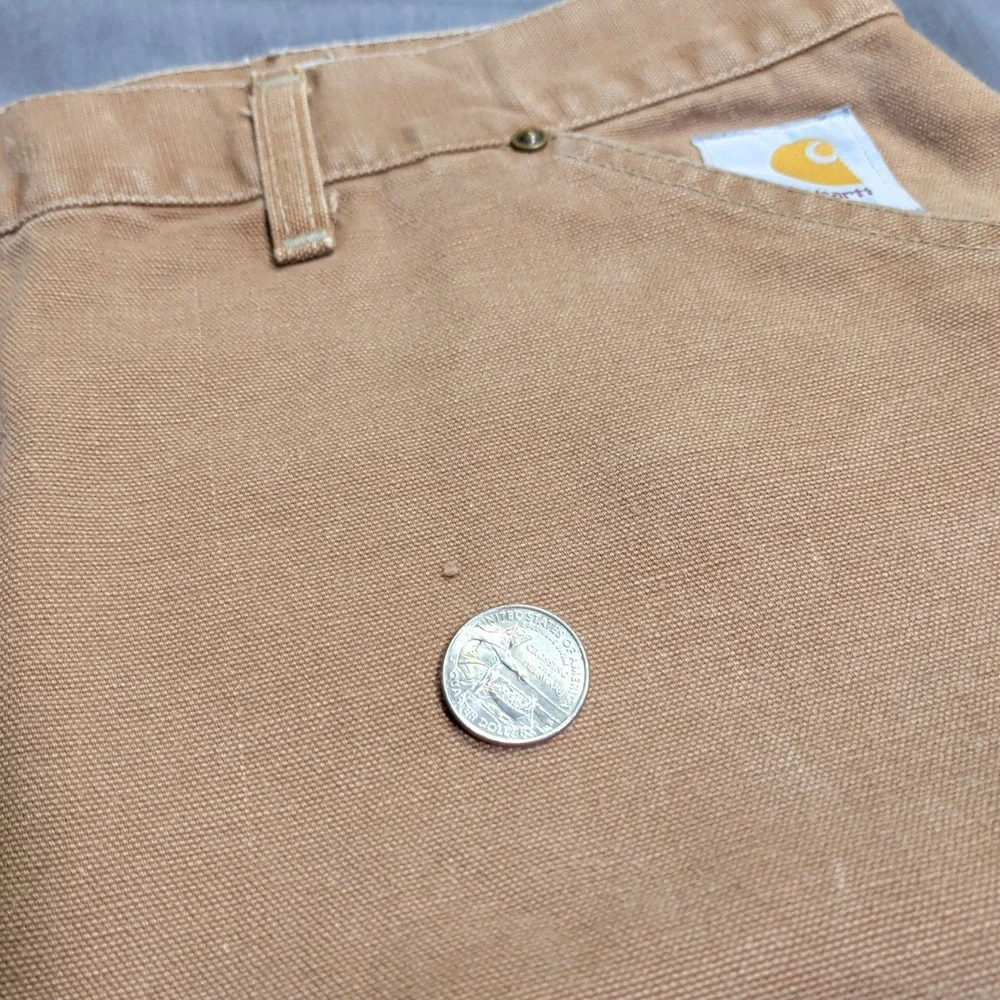 Vtg Carhartt Brush Pants Mens Size 40x29 Canvas Double Knee Brown Hunt WU256 USA